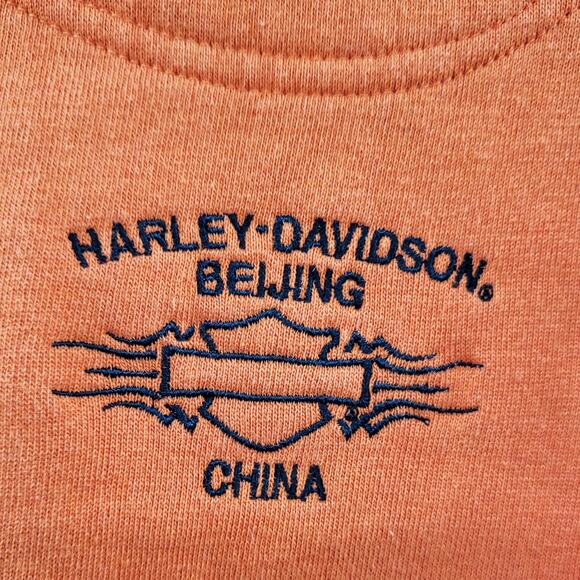 Harley-Davidson Beijing Orange Embroidered Logo Crewneck Sweatshirt Men's Sz XL - Picture 4 of 7